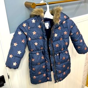 Blue and rose gold Star 🌟 warm jacket // Gap // girl Toddler Size 3T